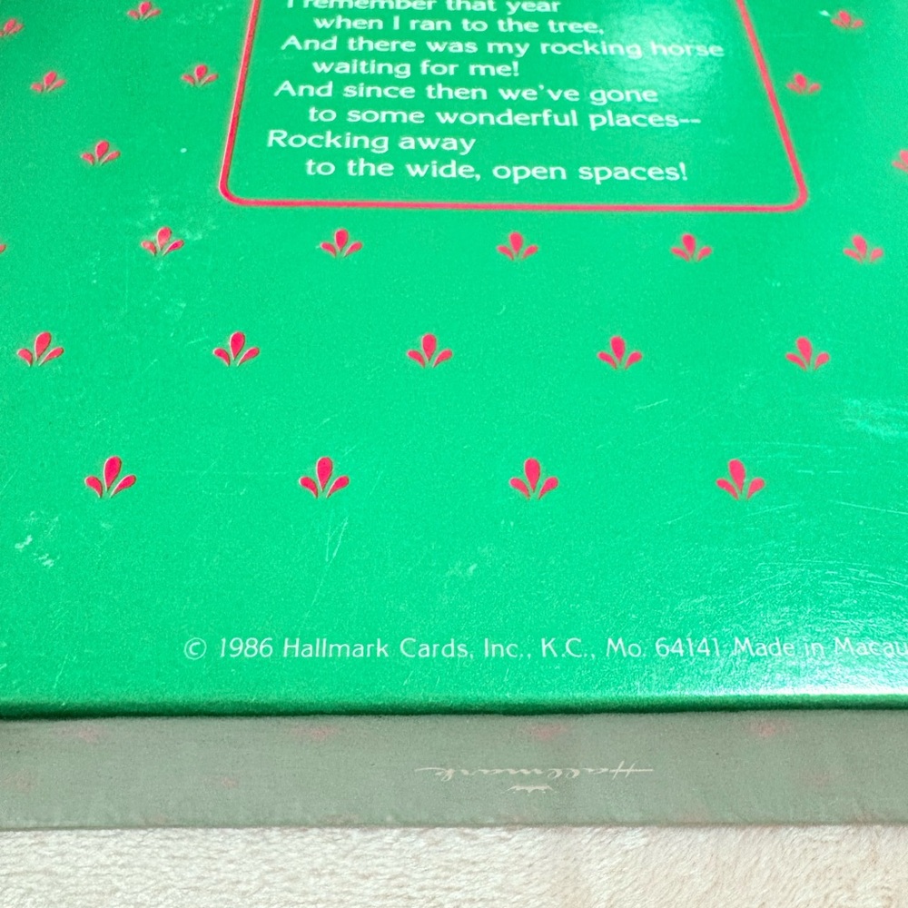 Rocking Horse Hallmark Christmas Ornament 1984 Vintage Keepsake QX435-4 - Picture 8 of 8